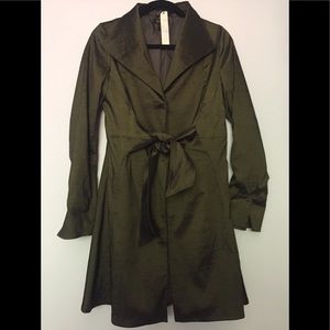 Jerry T beautiful shiny olive dressy jacket